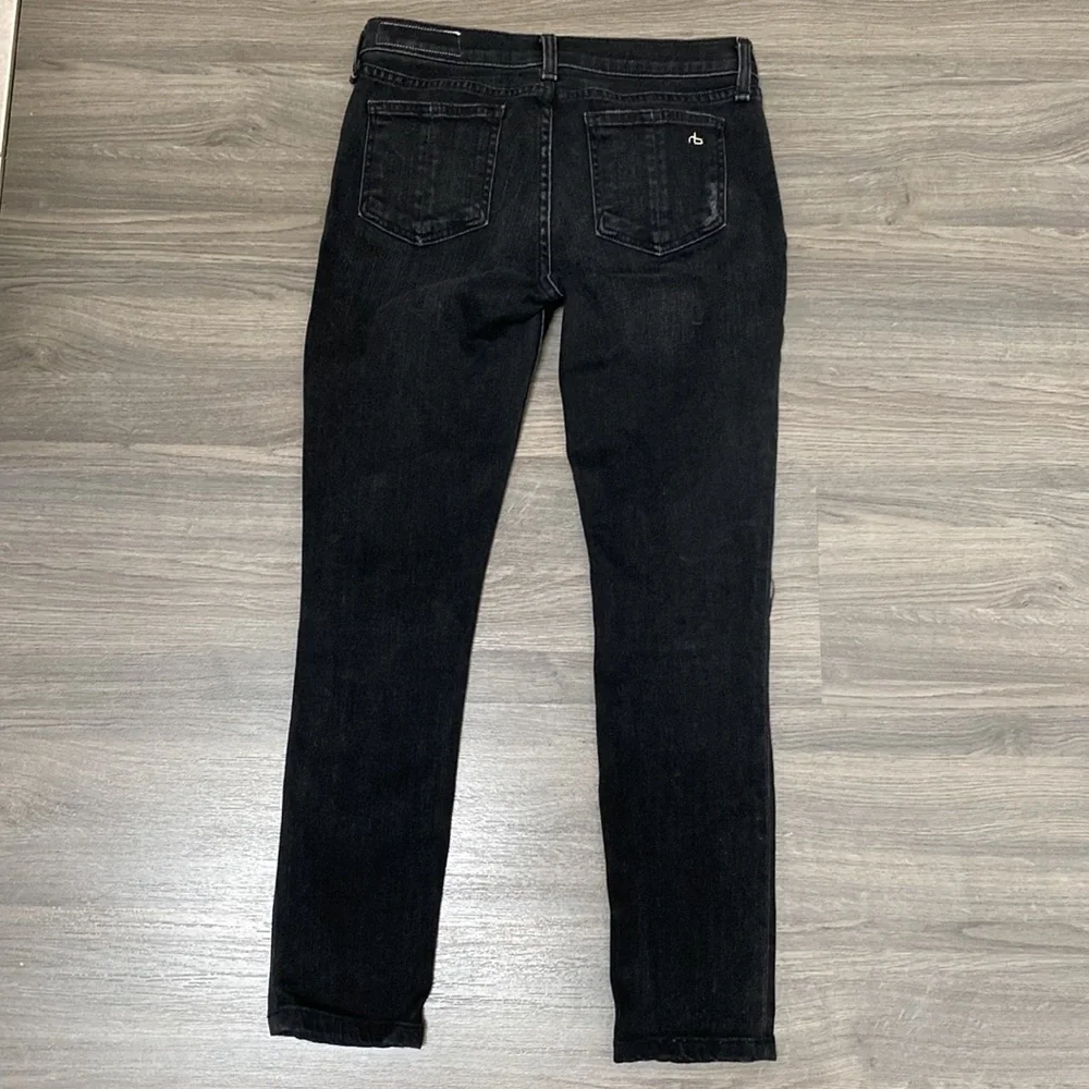rag & bone Black High-Rise Distressed Skinny Jeans - Picture 15 of 16